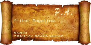 Priher Angelina névjegykártya